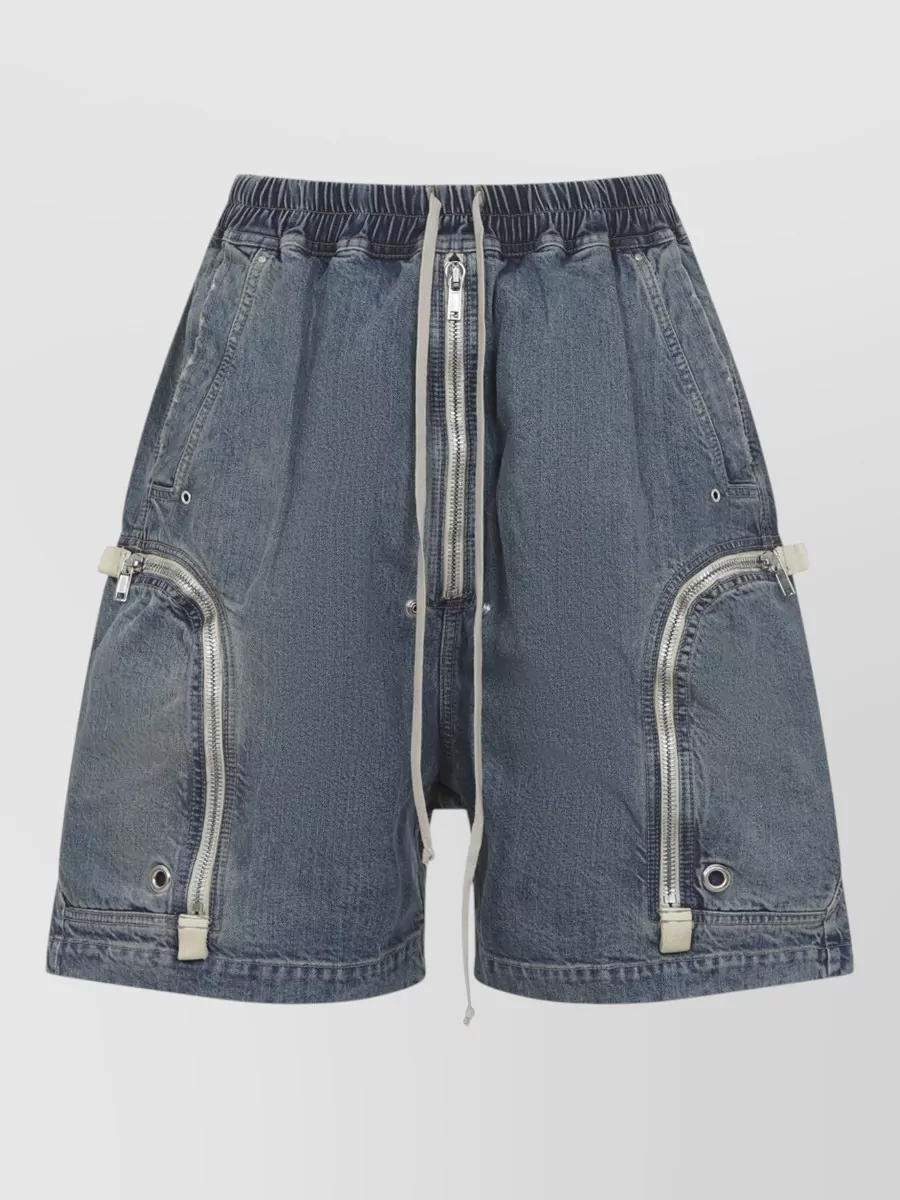 Rick Owens Drkshdw Denim Relaxed-Fit Knee-Length Cargo Shorts