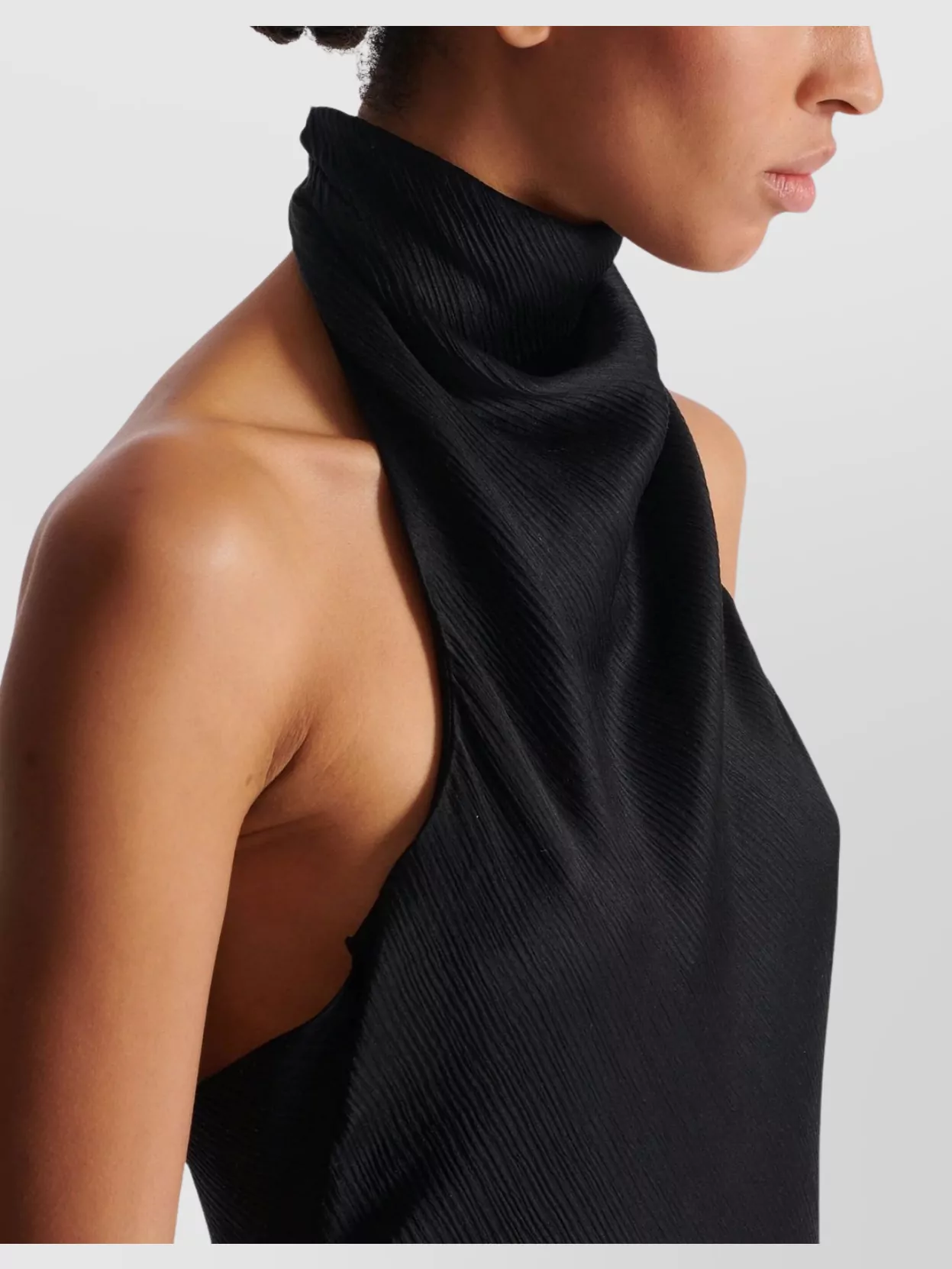 Balmain Halterneck Sleeveless Backless Draped Neckline Fitted Silhouette