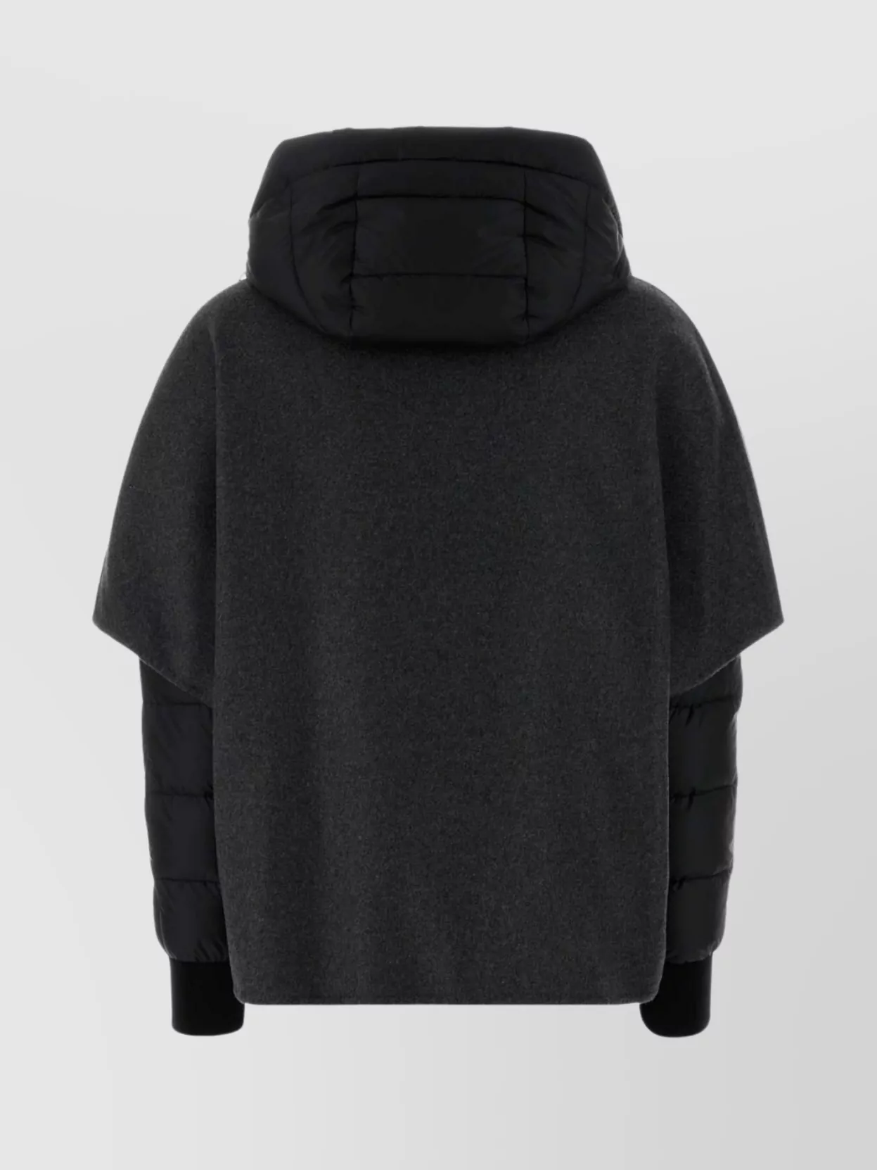Moorer Hooded Down Jacket Featuring Quilted Sleeves In Gray