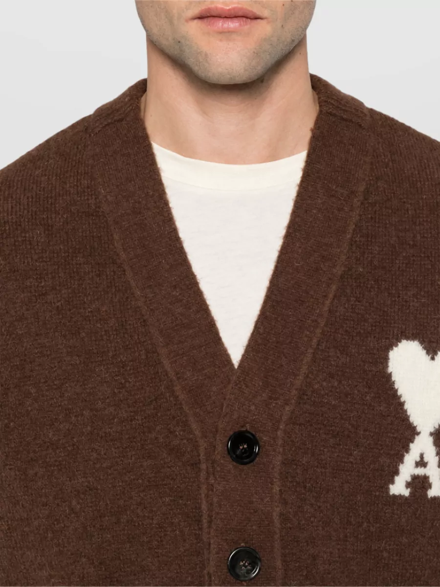 Ami Paris Alpaca Wool Cardigan