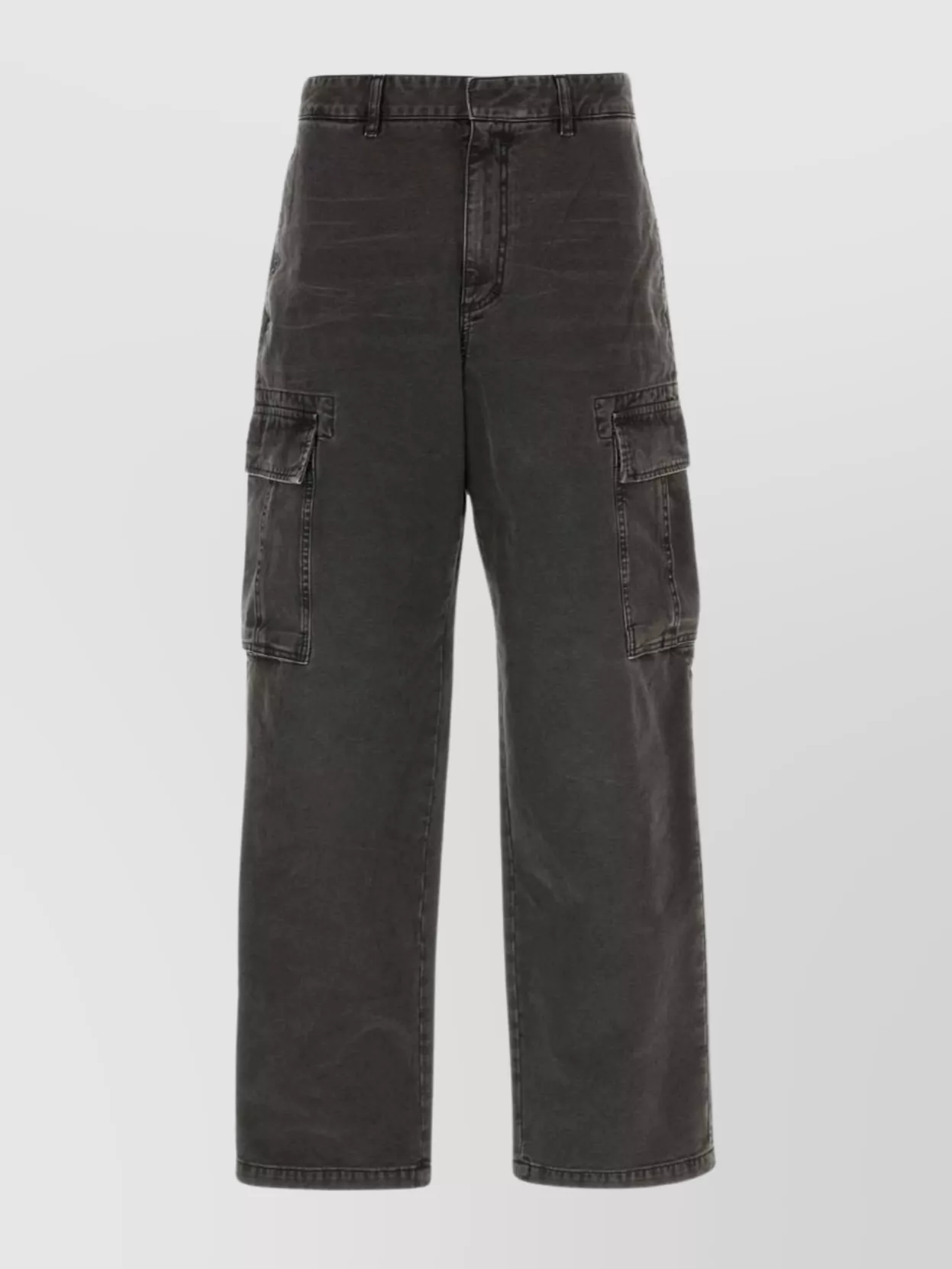 Shop Givenchy Wide Leg Cargo Trousers With Belt Loops And Back Pockets