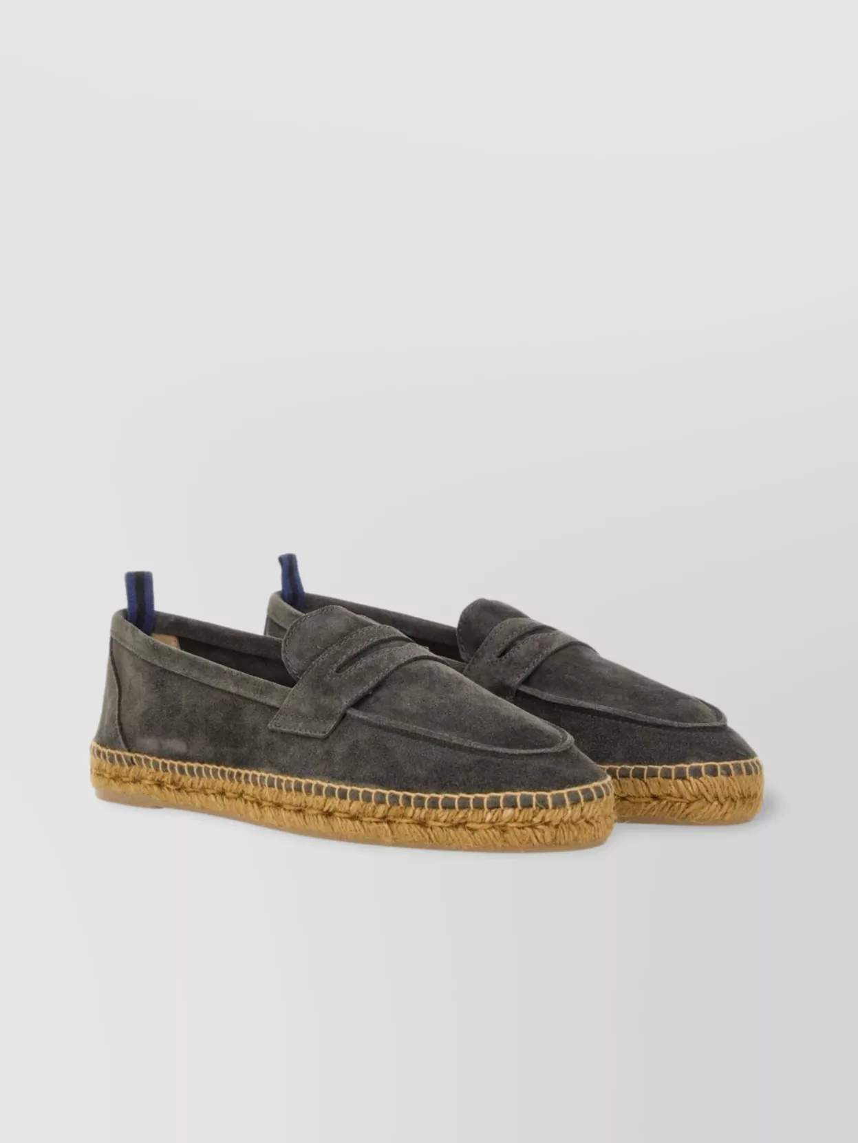 Castaner Suede Round Toe Espadrille With Pull Tab
