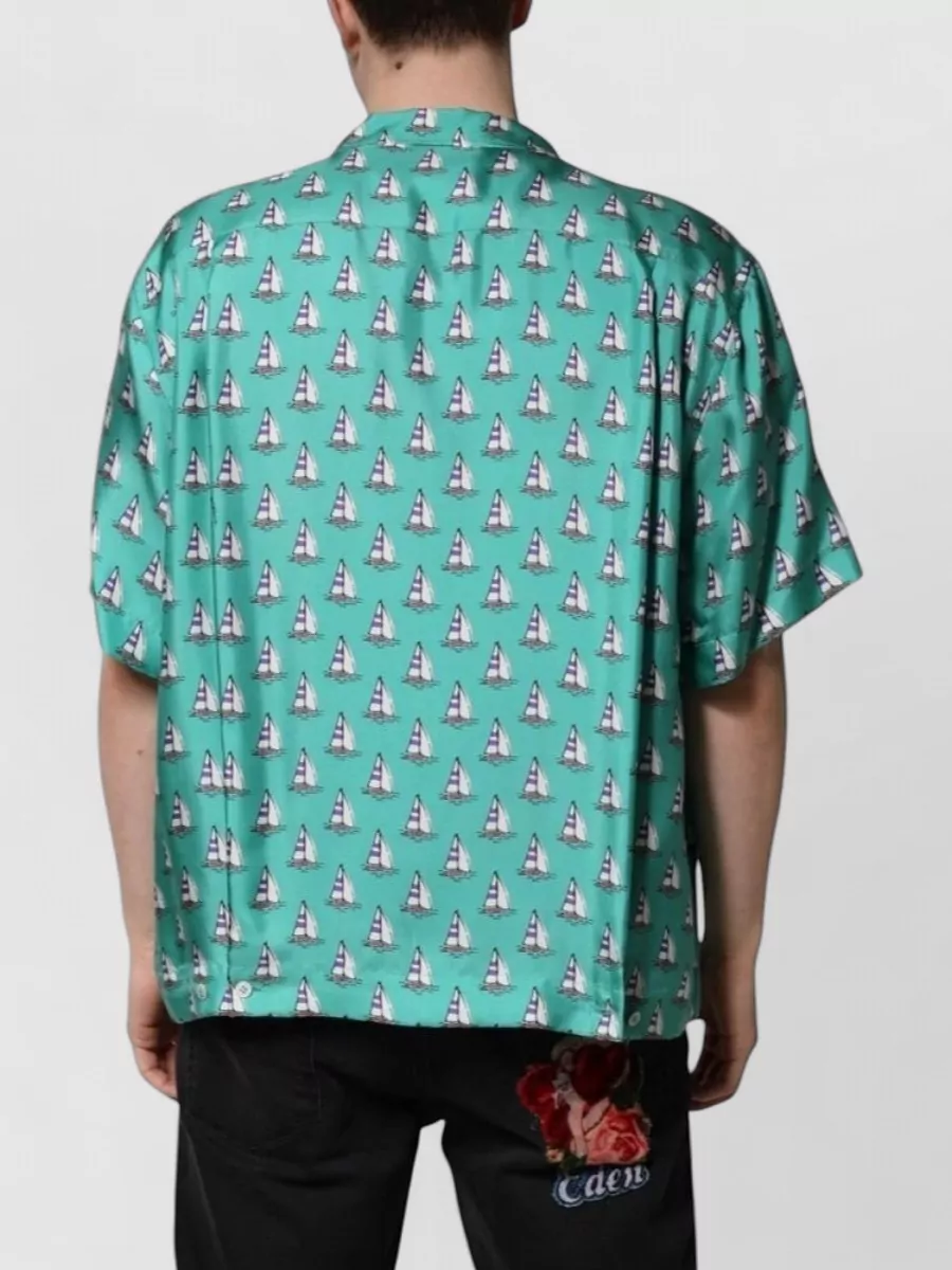 Dolce&Gabbana Silk Printed Short-Sleeve Shirt