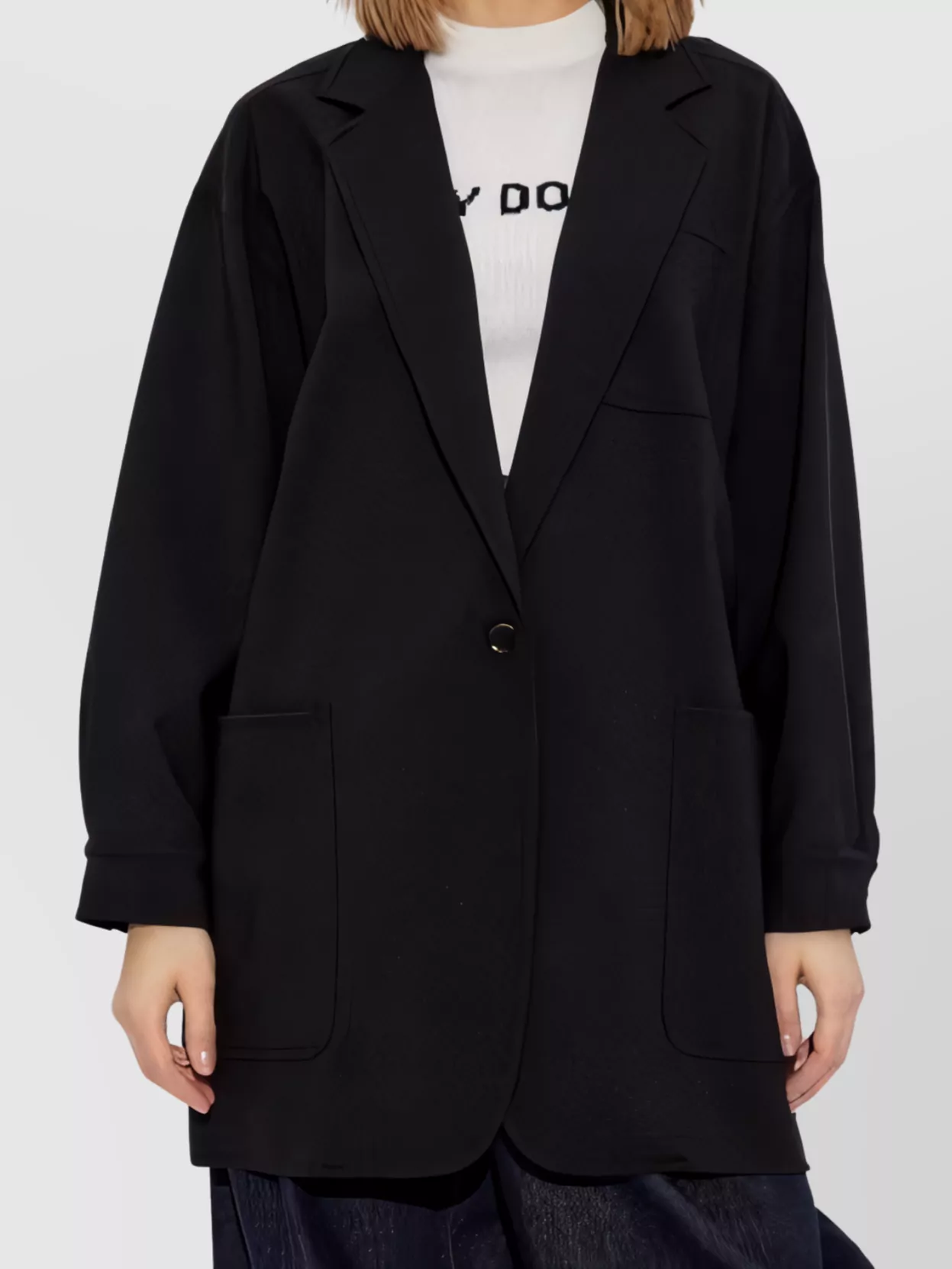 Max Mara Oversized Wool Canvas Jacket