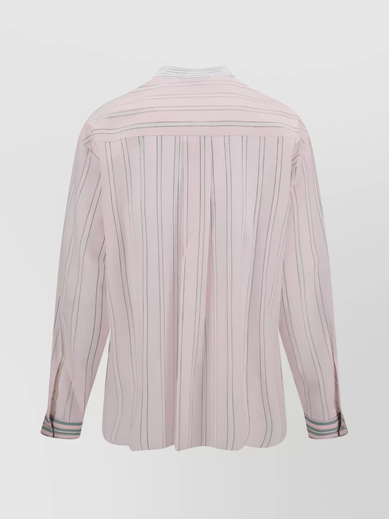 FORTE FORTE STRIPED SHIRT CONTEMPORARY MANDARIN COLLAR