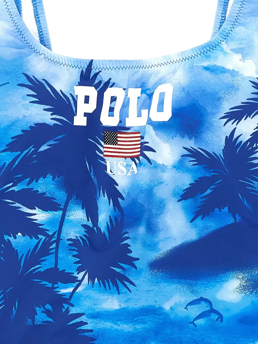 Polo Ralph Lauren Logo-Print One-Piece Swimsuit