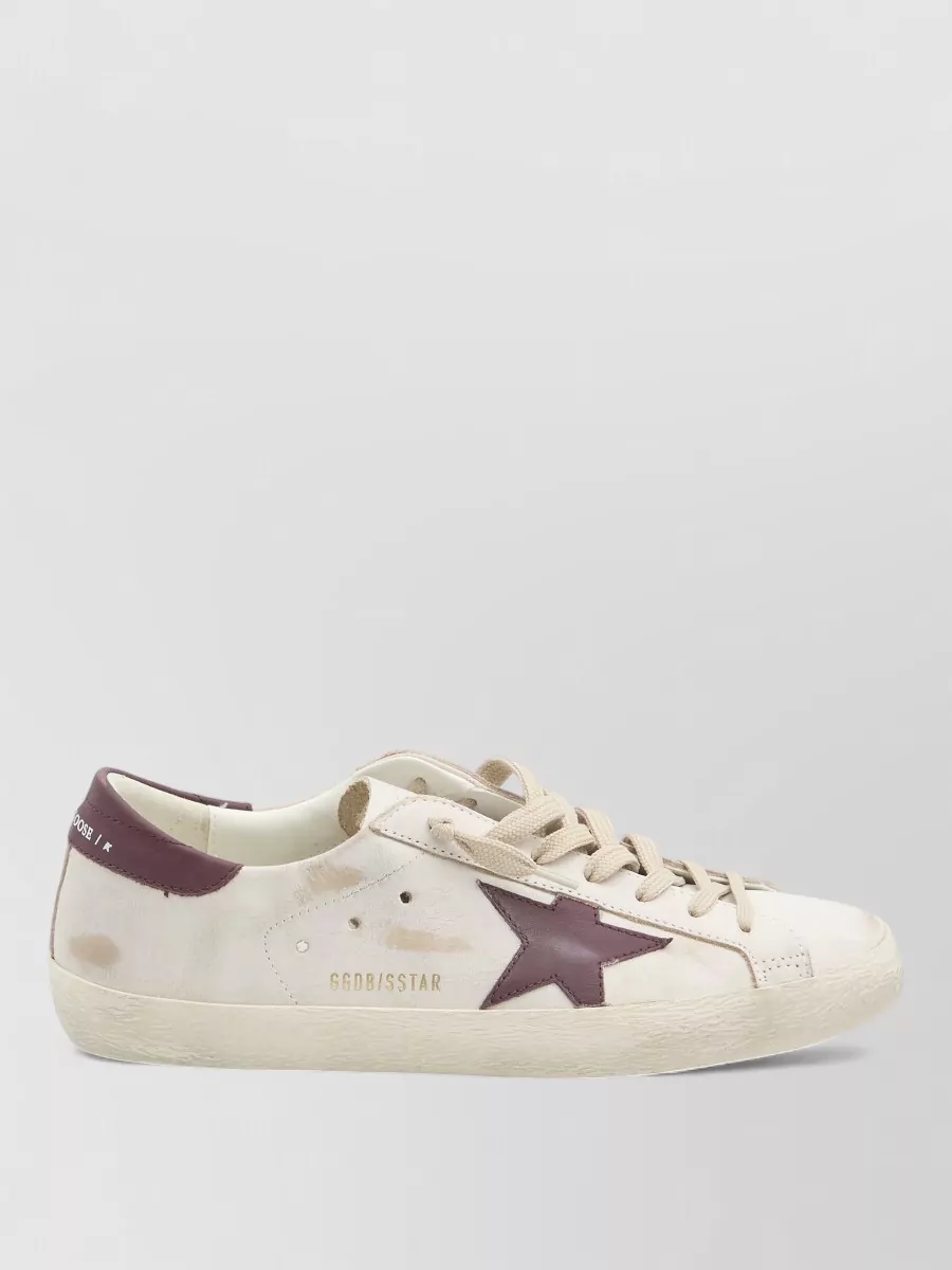 Golden Goose Star Detail Leather Sneakers Worn Finish