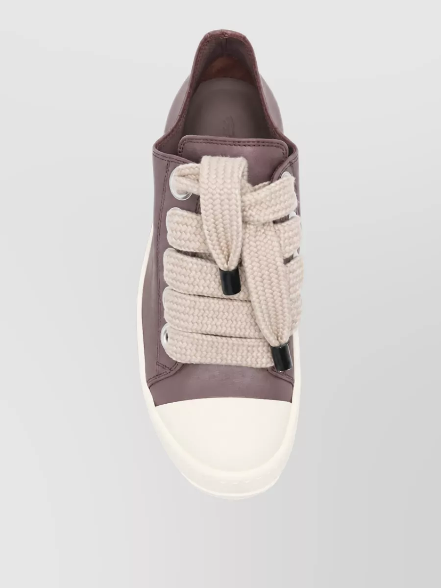 Rick Owens Leather Low Lace-Up Sneakers