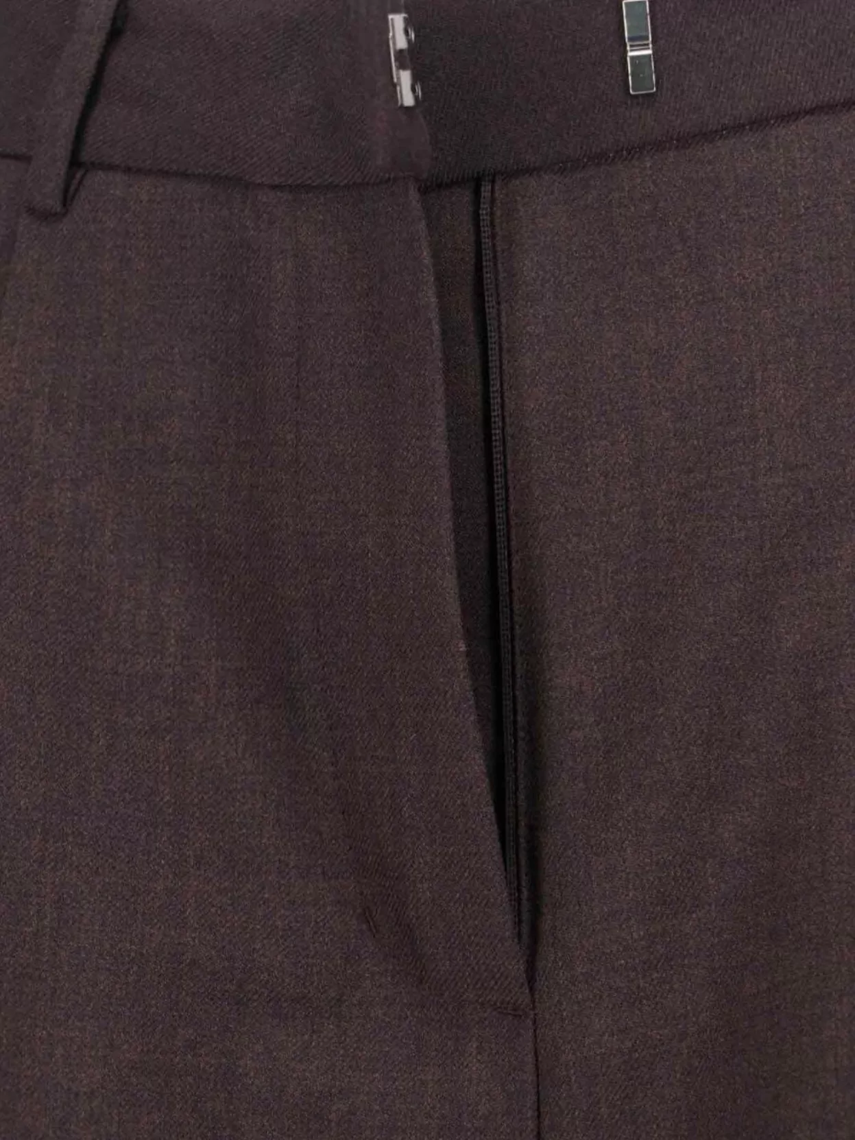 Low Classic Tailored Trousers With Pockets And Loops In Brown
