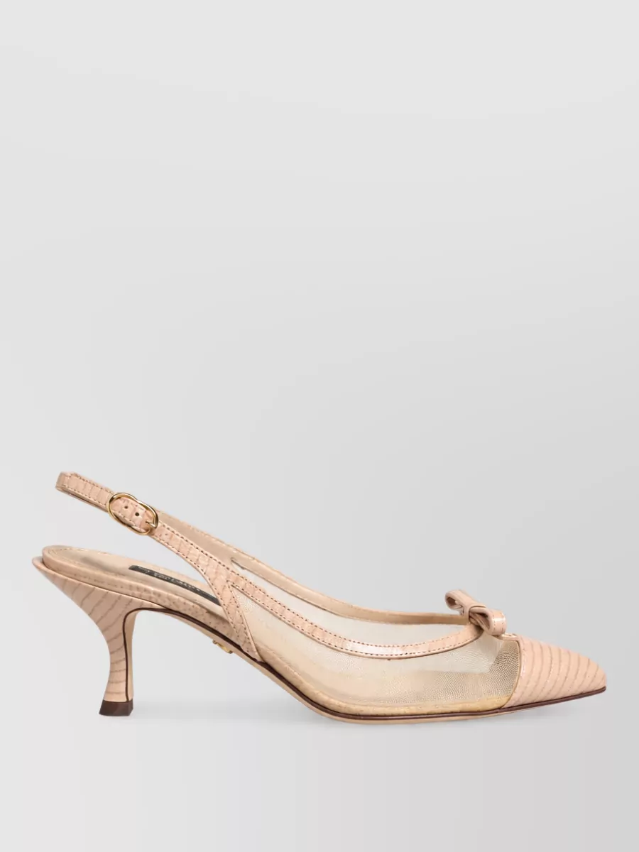 Dolce&Gabbana Leather Mesh Slingback Pumps