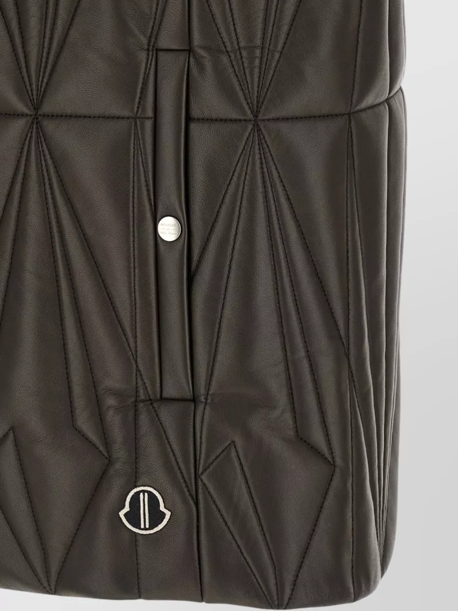 Rick Owens Leather Quilted High Neck Vest