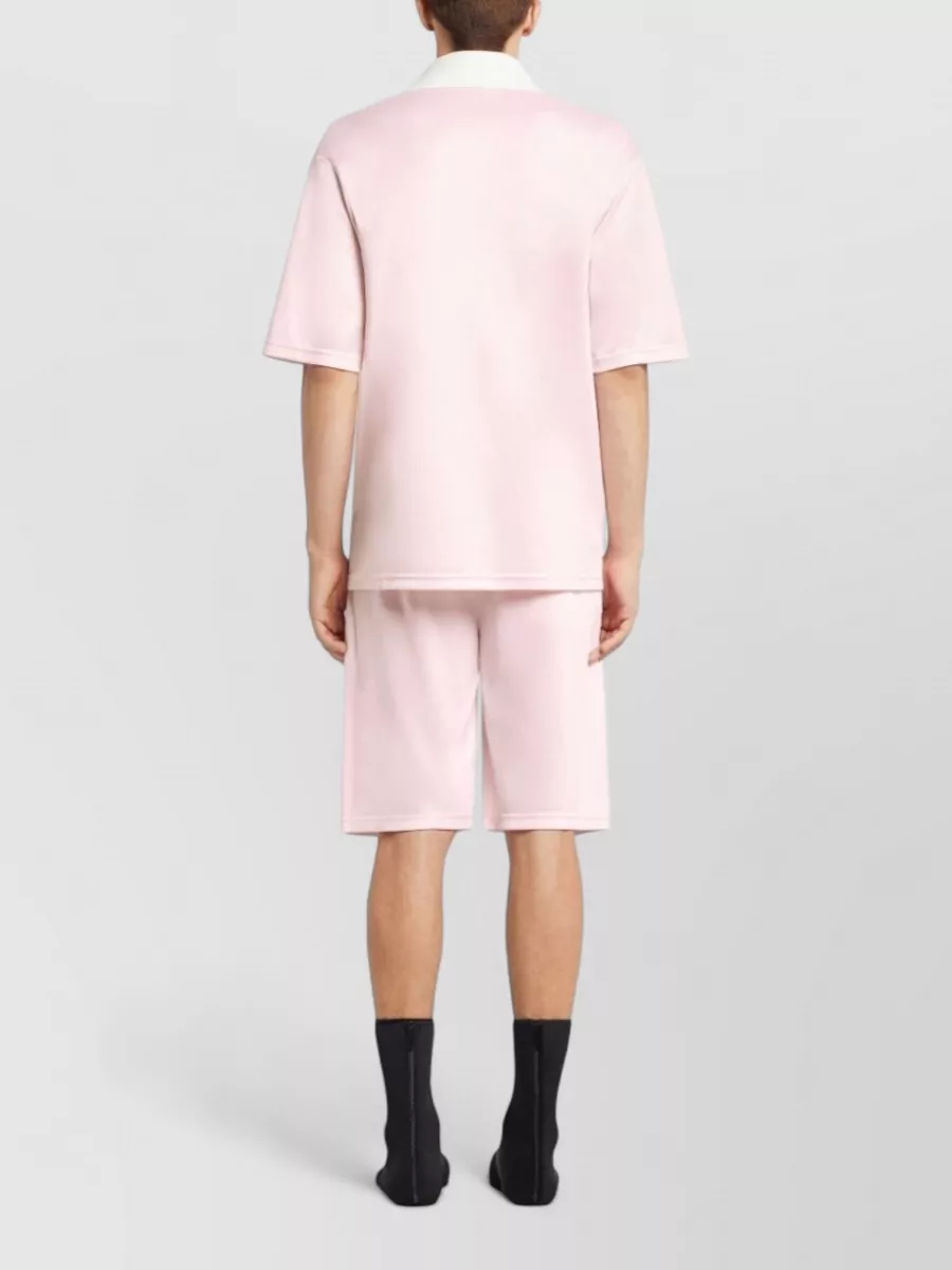 Courrèges Oversized V-Neck Short-Sleeve Polo Shirt