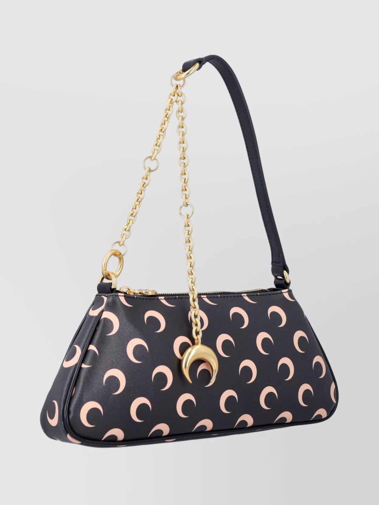 Marine Serre Crescent Moon Canvas Shoulder Bag