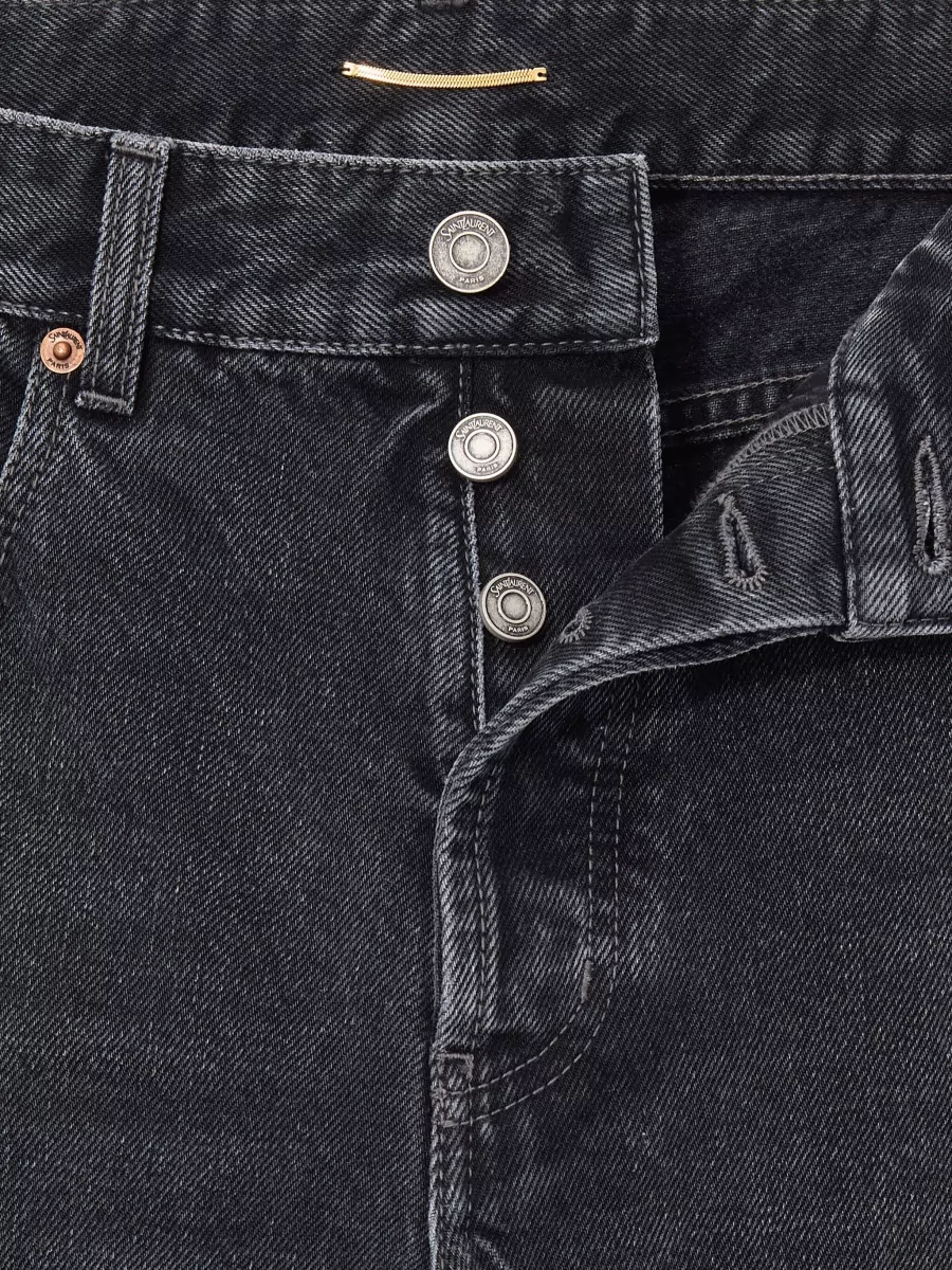 Saint Laurent High-Rise Straight-Leg Jeans