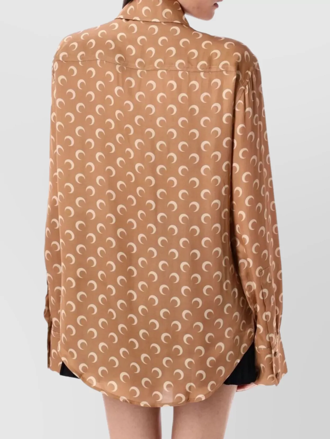 Marine Serre Satin Shirt With Moon Print Buttons
