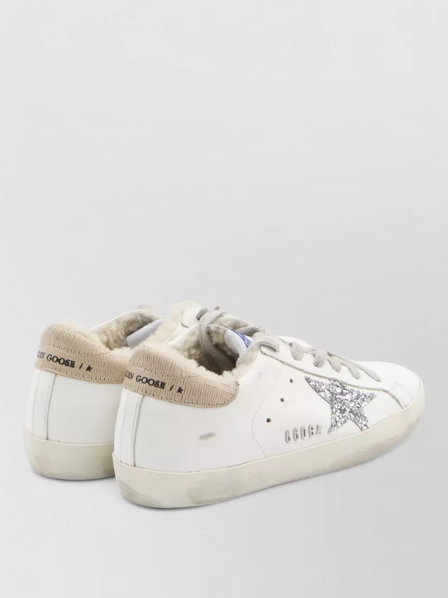 Golden Goose Vintage Sneakers With Glitter Star And Lizard Tab