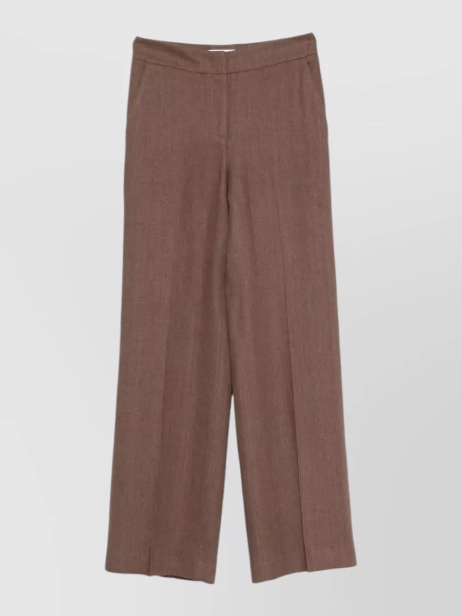 Via Masini 80 Linen Wide-Leg Trousers