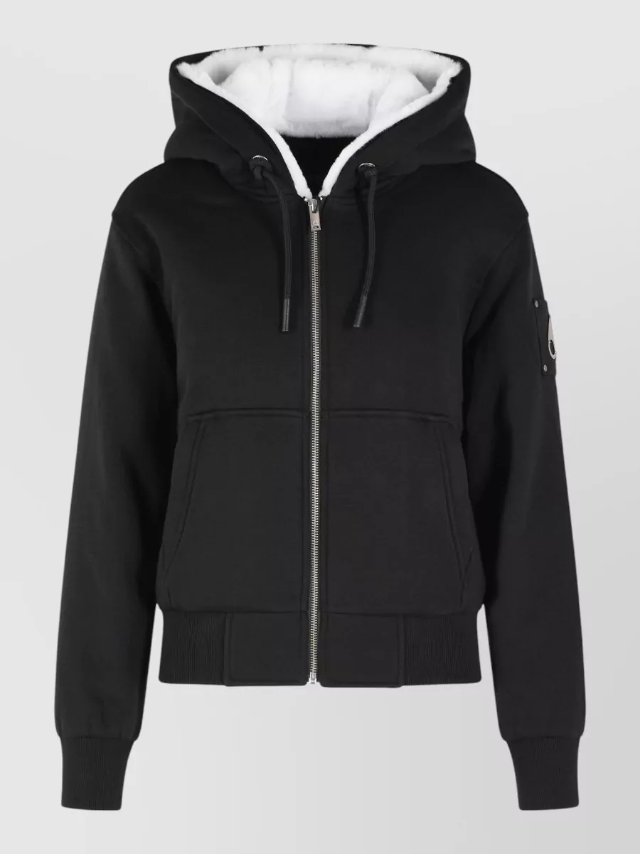 Moose Knuckles cotton blend relaxed fit zip hoodie
