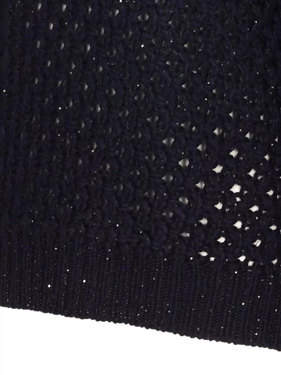Fabiana Filippi Cashmere Silk Honeycomb-Knit Sequin Jumper