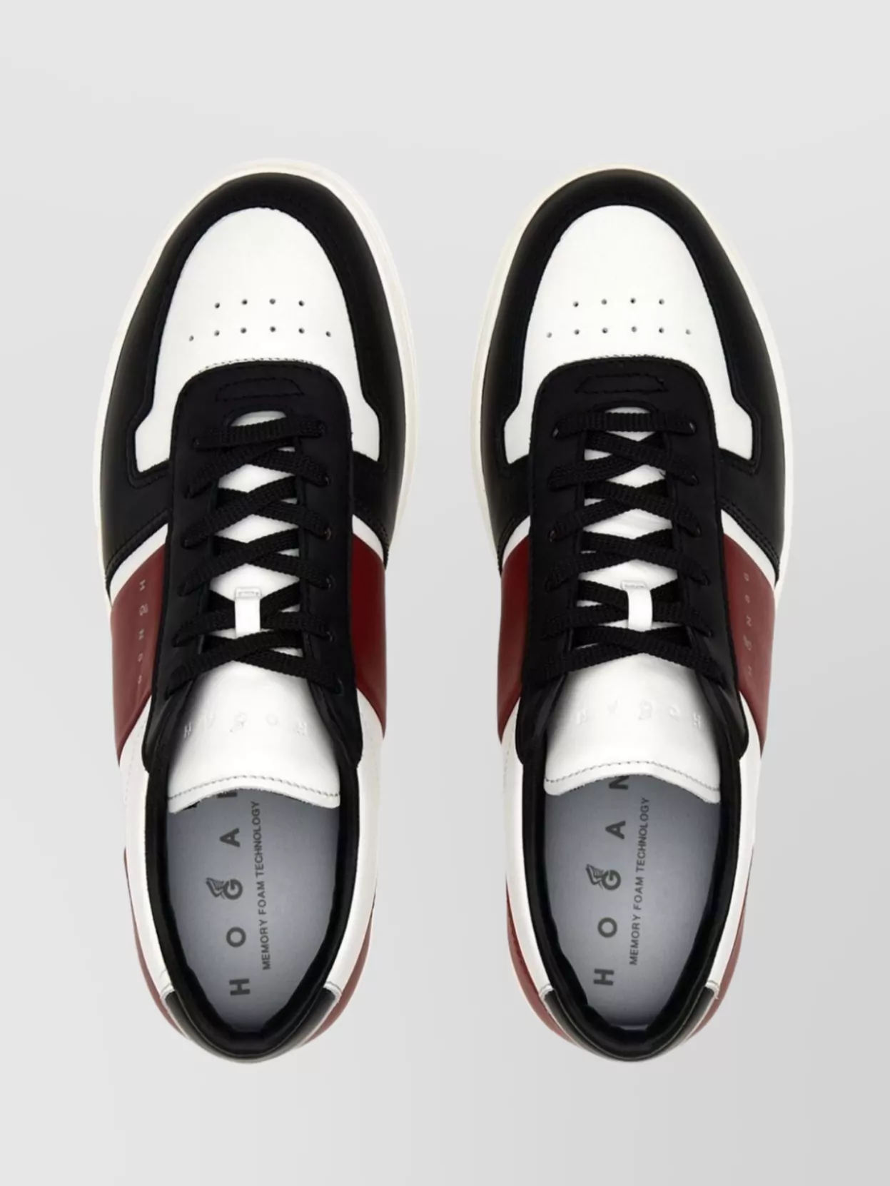 Hogan Round Toe Rubber Sole Sneakers In White