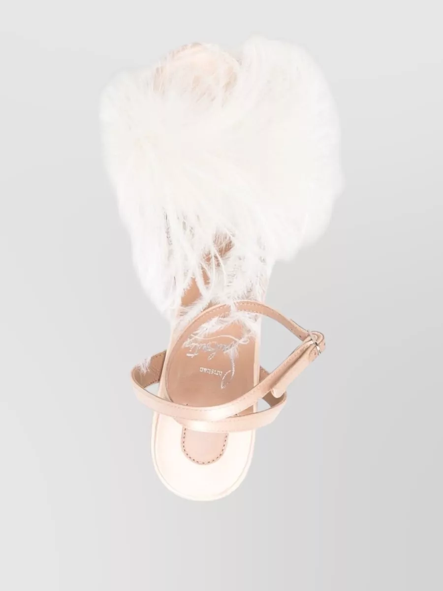 Christian Louboutin Miss Z Feather Ankle Strap Sandals