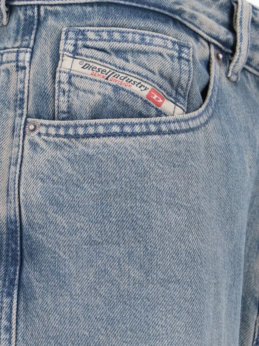 Diesel Wide Leg Trousers Belt Loops Contrast Stitching