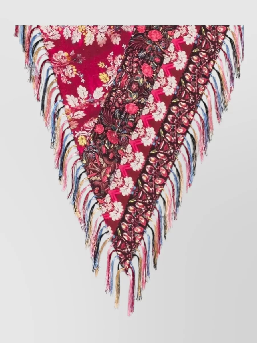 Pierre Louise Mascia Floral-Print Fringed Silk Scarf