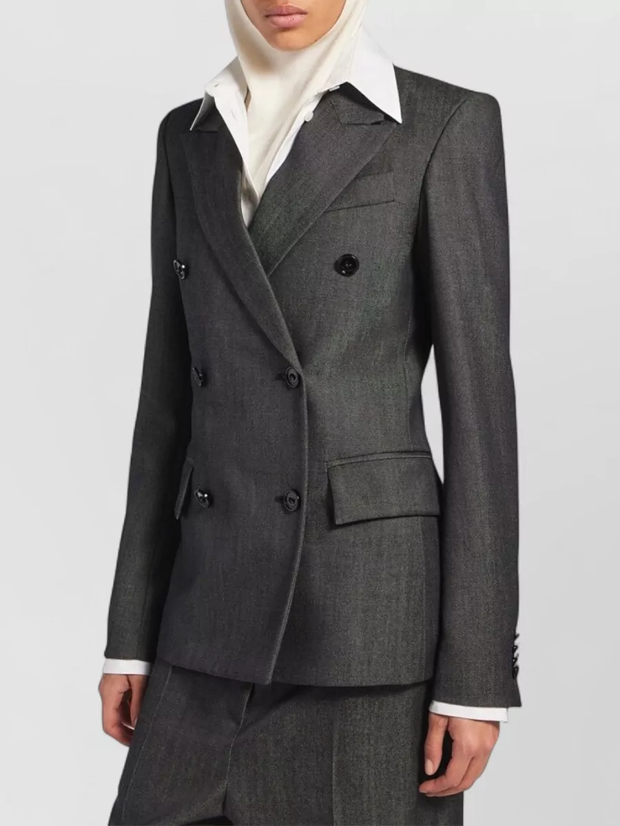 Balenciaga Wool Double-Breasted Tailored Blazer