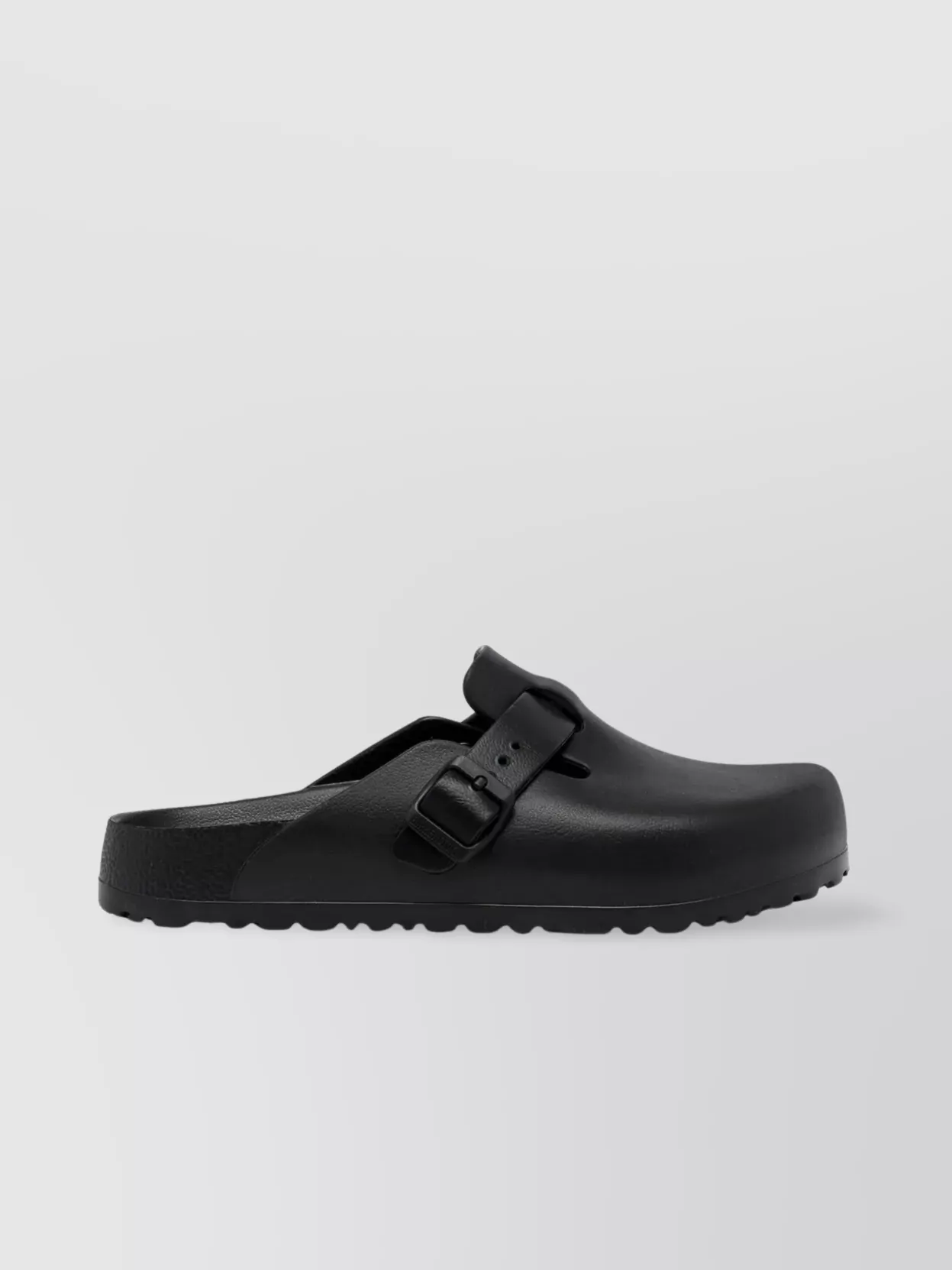 Birkenstock Sandals With Buckle Strap And Open Back In Black