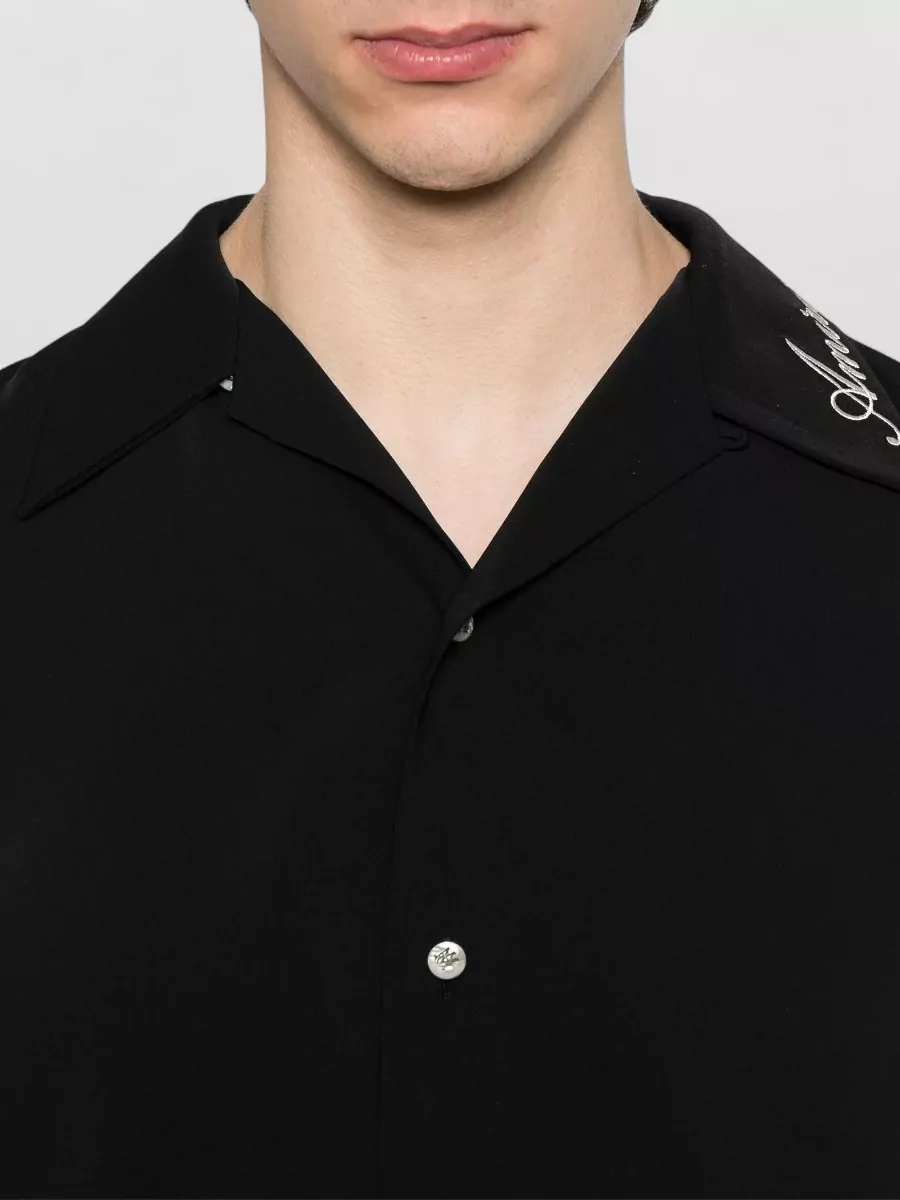 Amiri Camp Shirt Embroidered Detail Short Sleeves