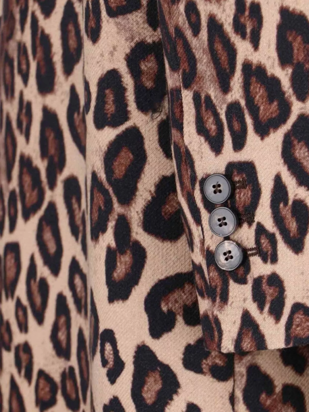 Alberto Biani Long Leopard Print Jacket With Notched Lapel