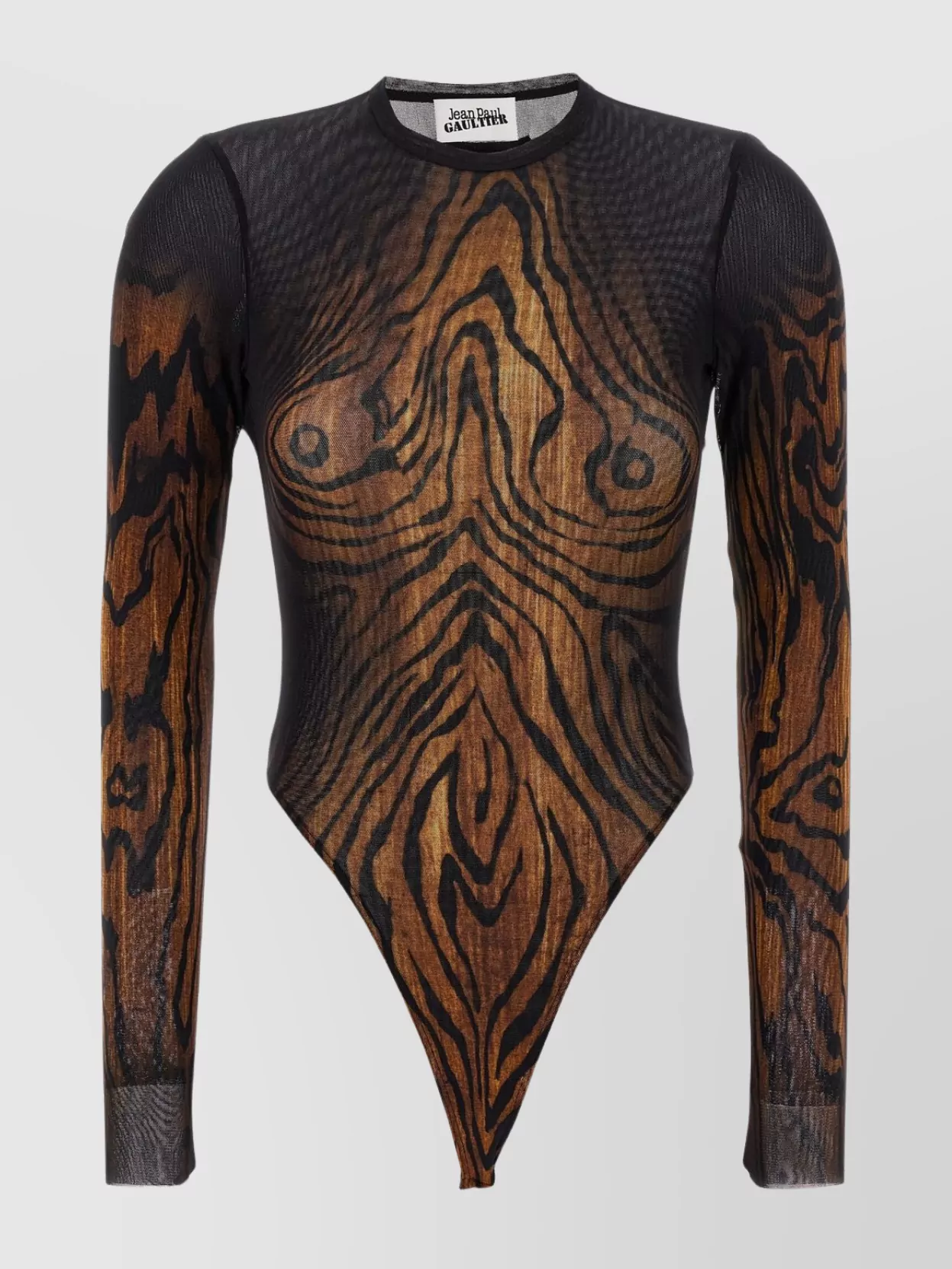 Jean Paul Gaultier Abstract Pattern Crew Neck Long Sleeve Bodysuit