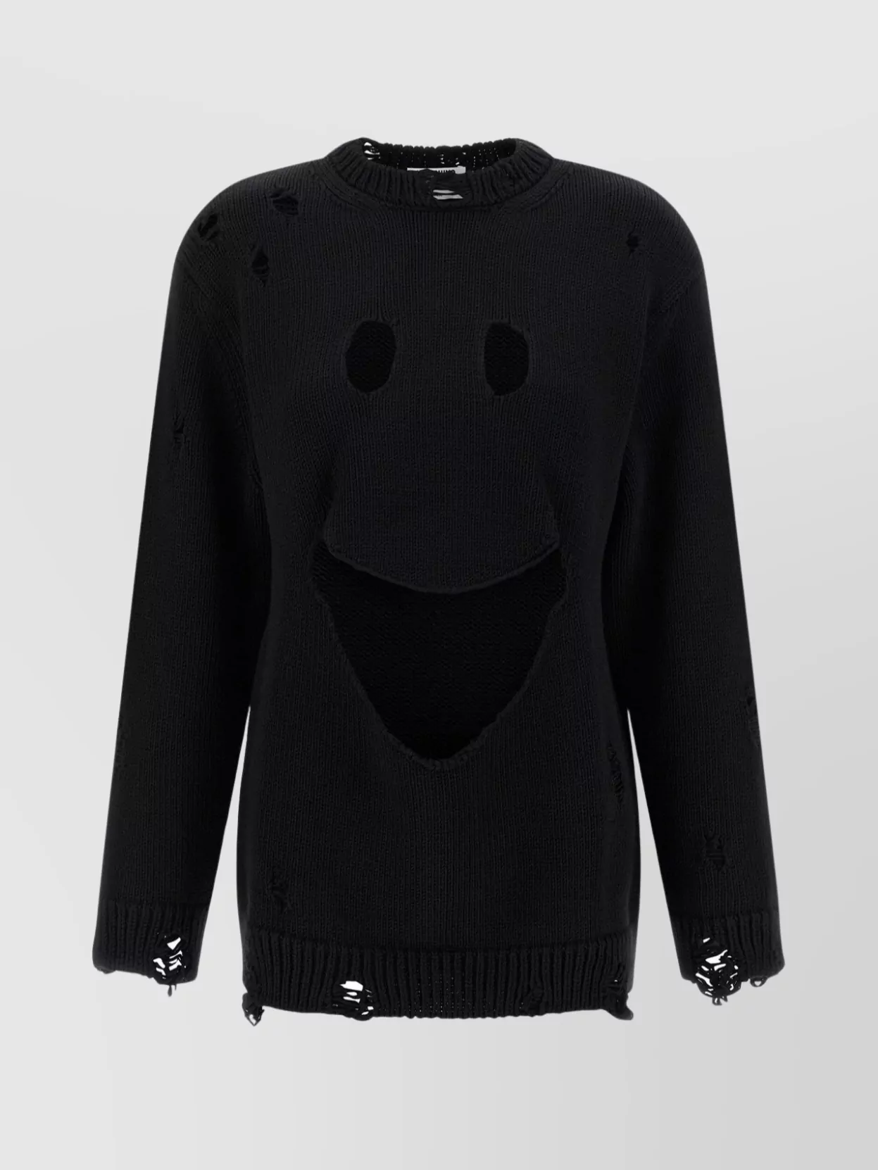 Moschino Oversized Pullover In Carved Wool In Black