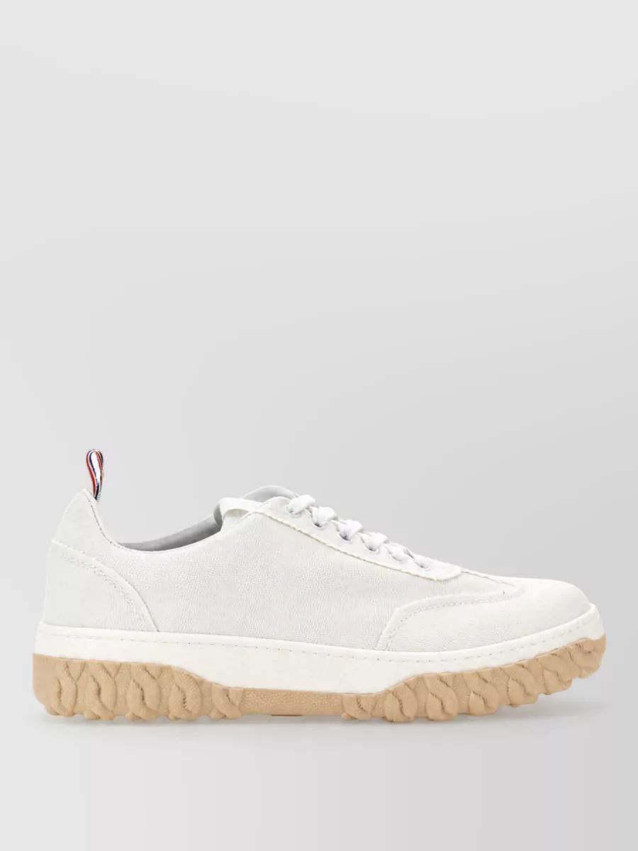 Thom Browne Leather Low-Top Sneakers