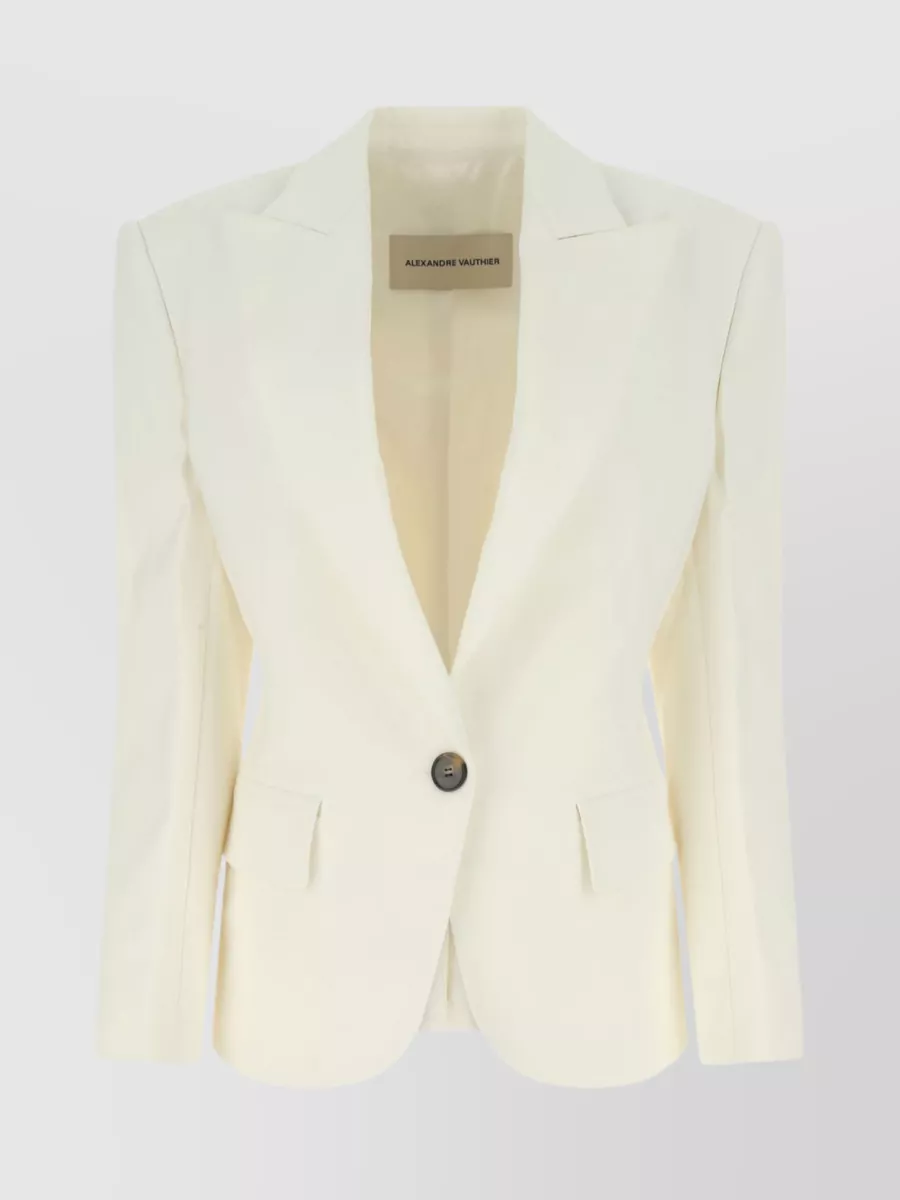 Shop Alexandre Vauthier Tailored Blazer Featuring Back Pleats In Cream