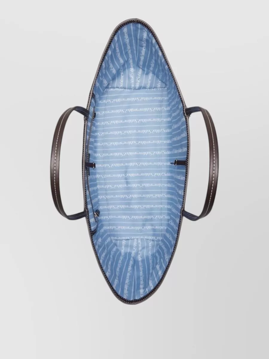 Tory Burch Racer Pattern Tote Bag Dual Handles