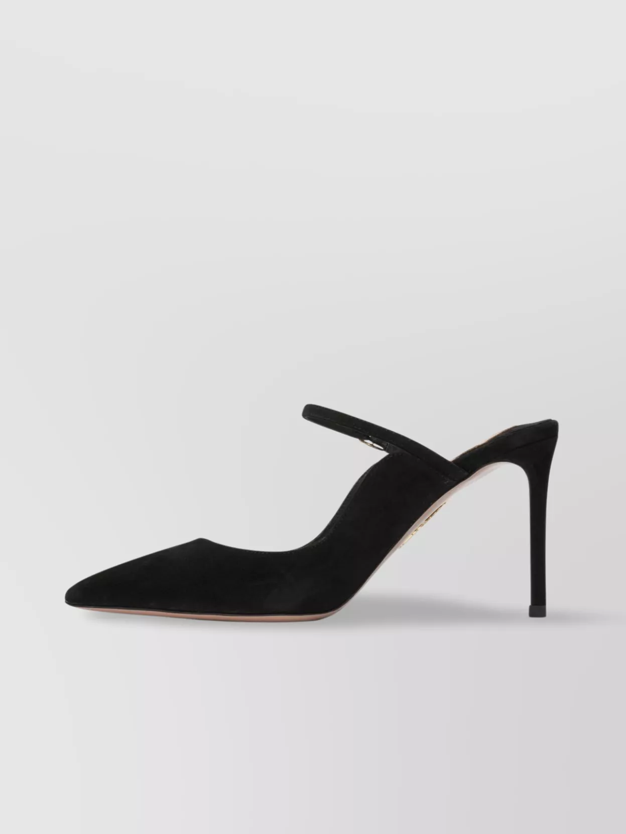 Aquazzura Strap Buckle Pointed Toe Stiletto Suede