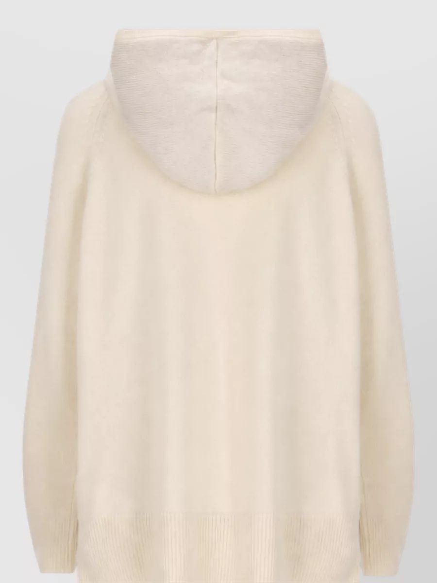 Max Mara Cashmere Hooded Ribbed Hem Sweater