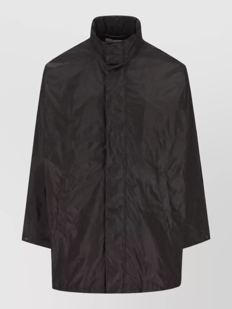 Saint Laurent silk mandarin collar raincoat