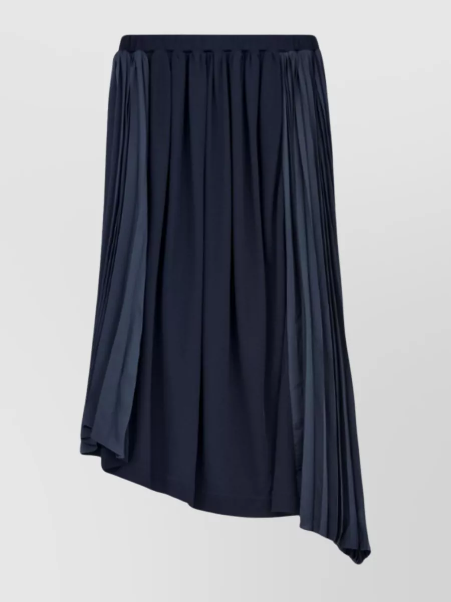 Shop Jil Sander Draped Asymmetric Pleated Skirt In Blue