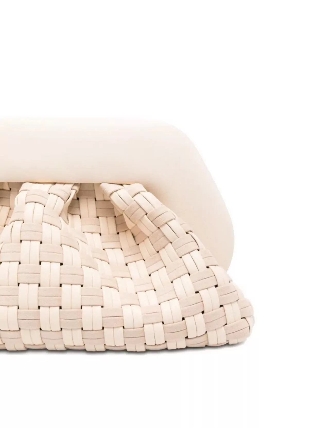 Themoiré Rectangular Suede Clutch Braided Strap