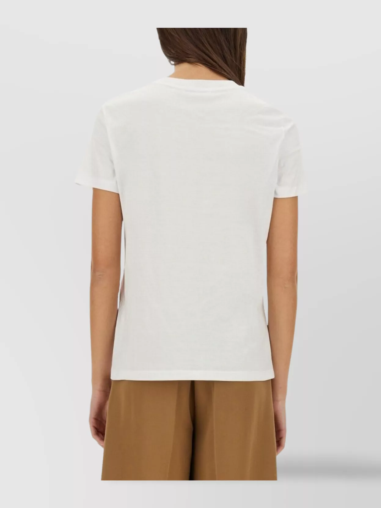 Max Mara Crew Neck T-Shirt Featuring Chest Pocket