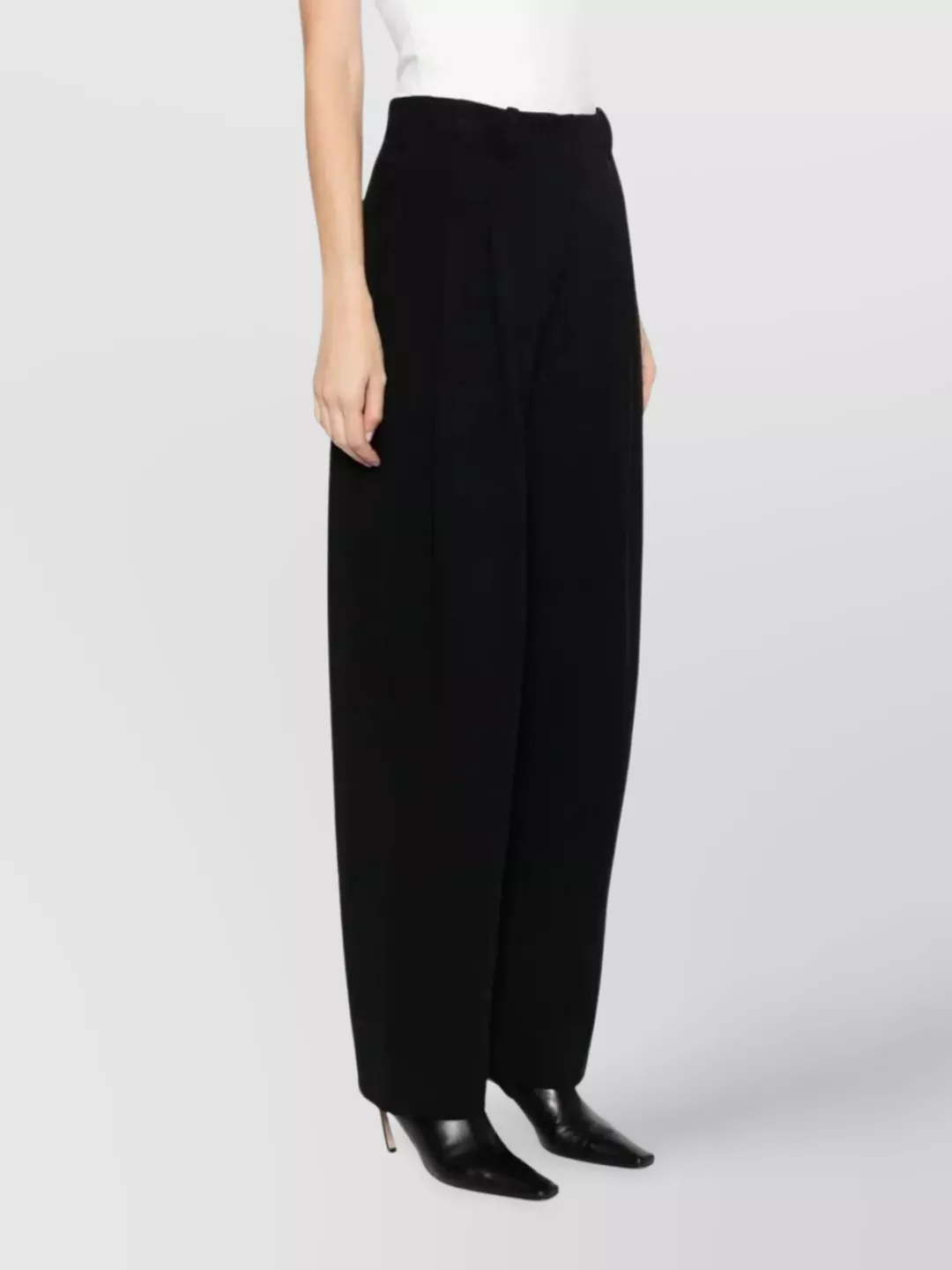 Emporio Armani High Waist Wide Leg Trousers With Pockets