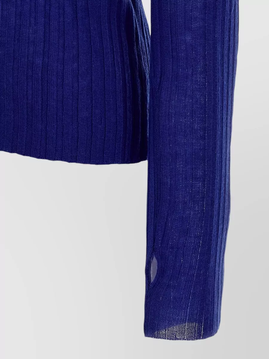 Pinko Wool Ribbed Mock Neck Sweater