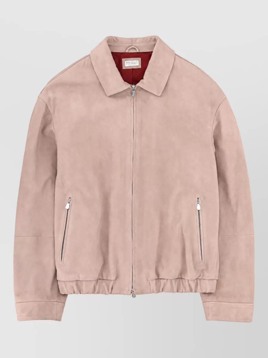 Brunello Cucinelli leather single breasted coat