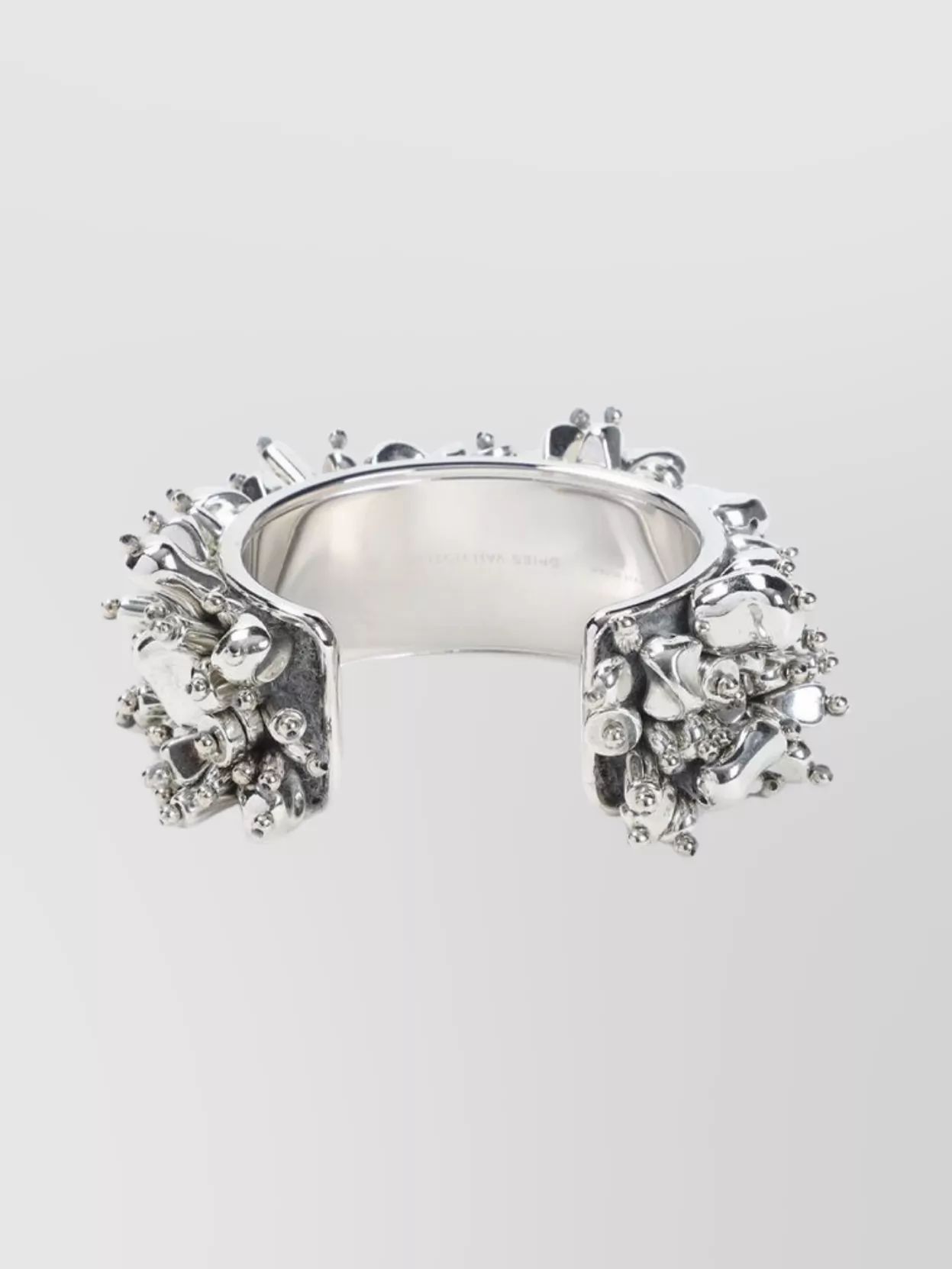 Dries Van Noten Intricate Metallic Textured Bracelet In Metallic