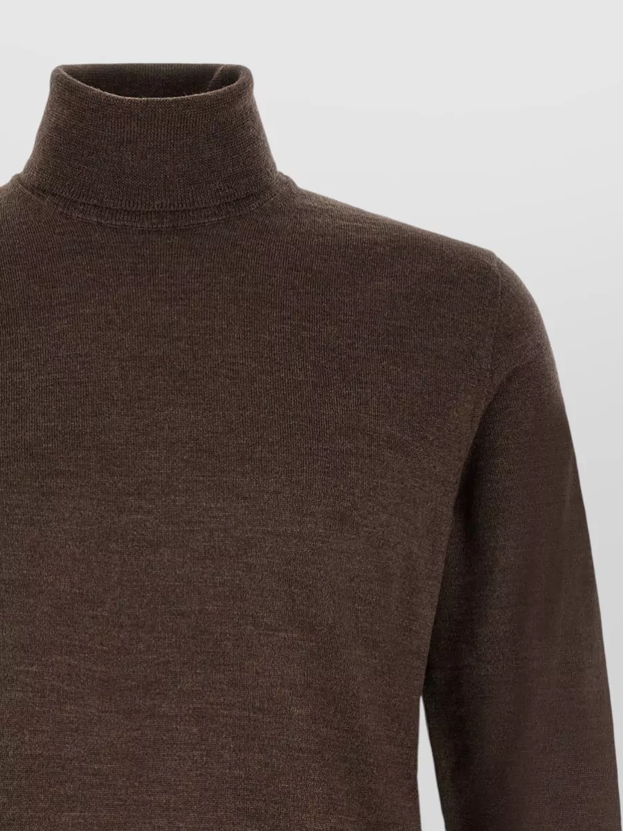Zanone Virgin Wool Ribbed Turtleneck Sweater
