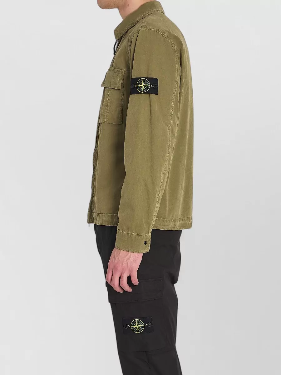 Stone Island Cotton Crinkled Regular-Fit Shirt Jacket