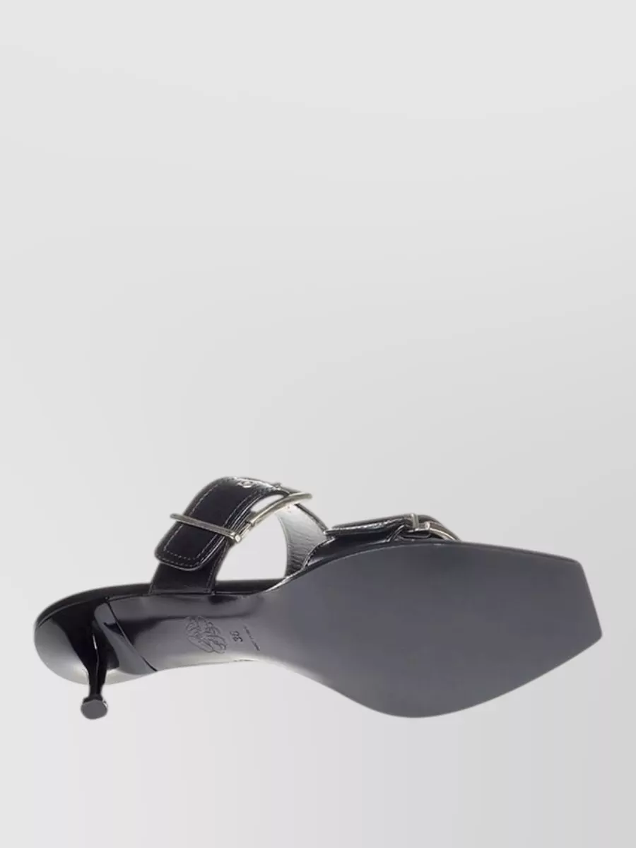 Alexander Mcqueen Leather Double Buckle Mules