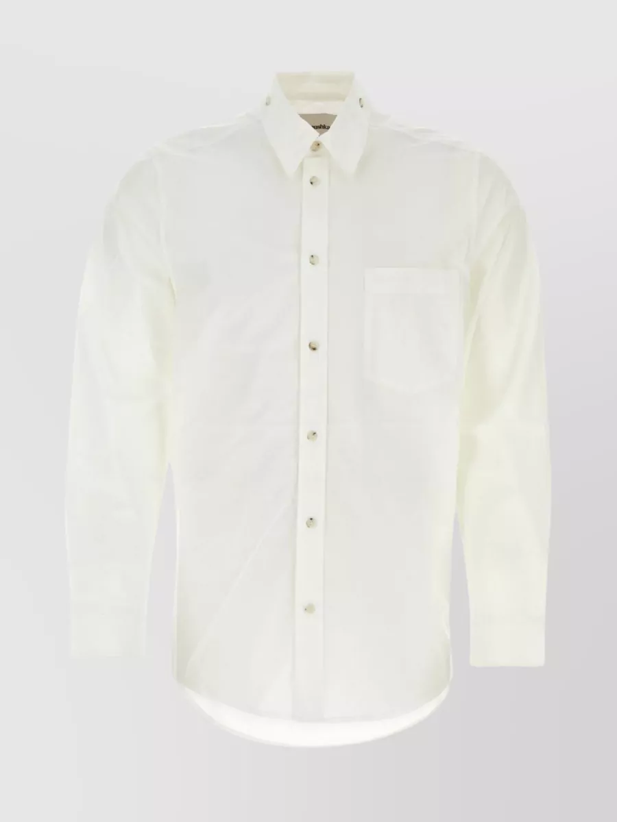 Shop Nanushka Distinctive Poplin Shirt With Unique Design In White
